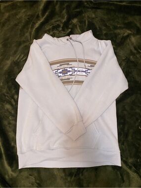Men's baby blue Pullover Hoodie with Geometric Stripe (NWOT)